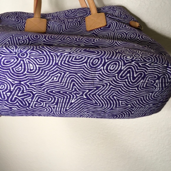 Dooney & Bourke Blue White Swirl Logo Tote Bag - Picture 6 of 10